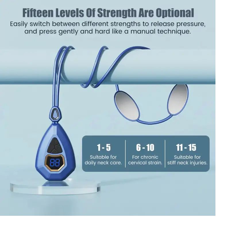 Smart Neck Massager EMS Plus Heating Electric Cervical Massager Shocker Heating