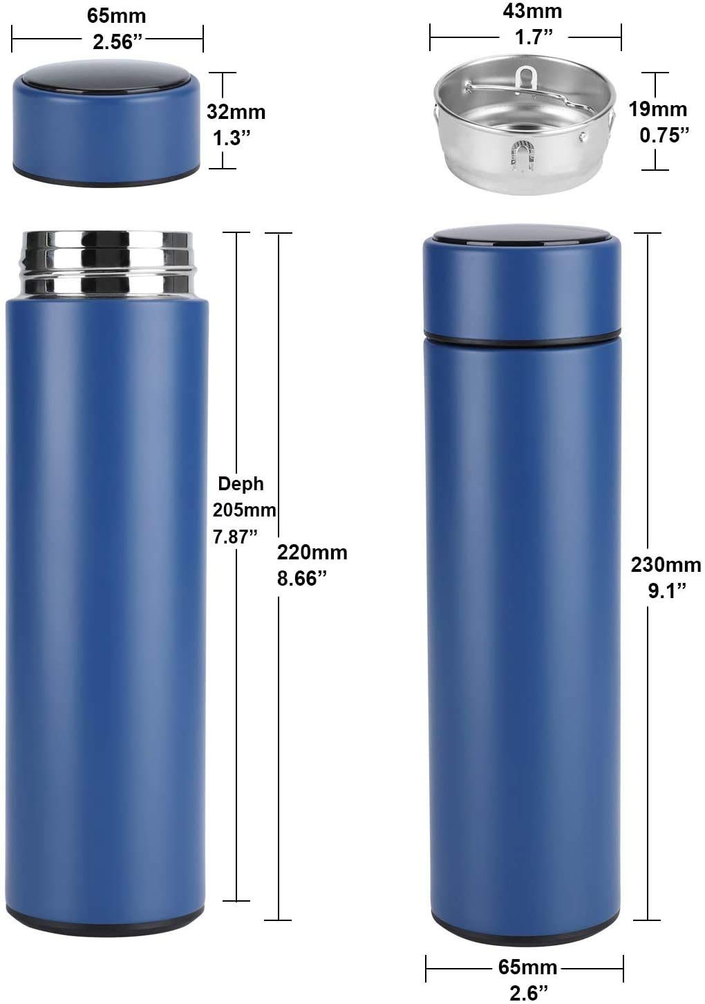 Smart Thermos Water Bottle LED Digital Temperature Water Bottle Display Stainless Steel